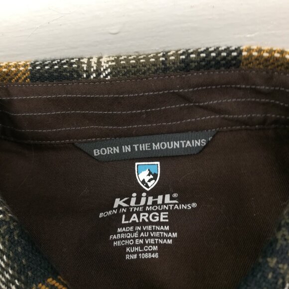 Kuhl Shirt Disordr Heavyweight Flannel L/S Button Up Plaid Brown Mens Large 7334 - Picture 4 of 12